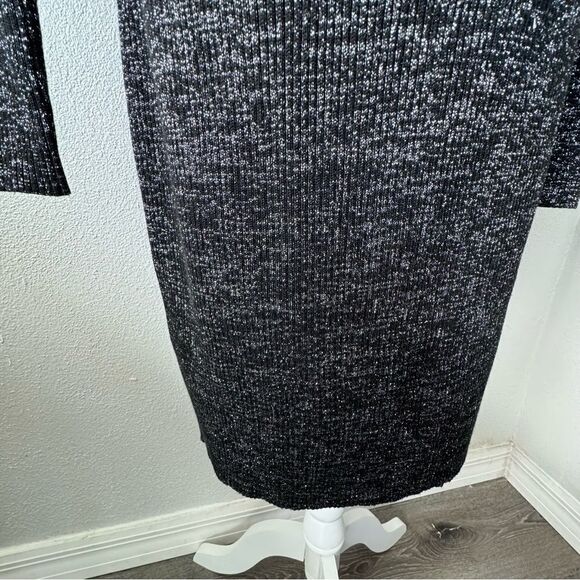 Tower Hill Knit Sleeveless Dress Cardigan Two Piece Black Metallic VTG XL - Picture 14 of 16